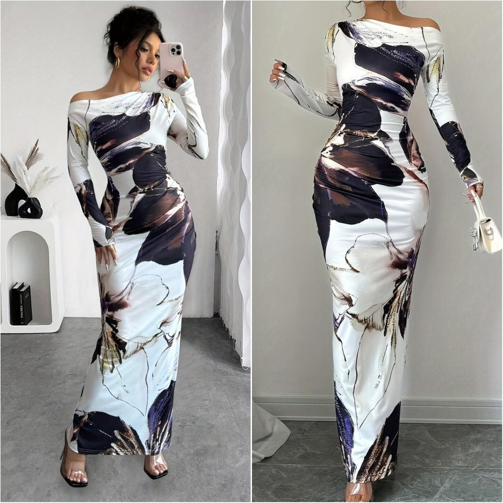 Neriah One-Shoulder Maxi Dress - Plum